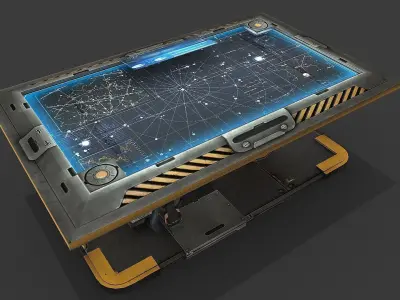 Sci Fi Hologram Table Low-poly 3D model
