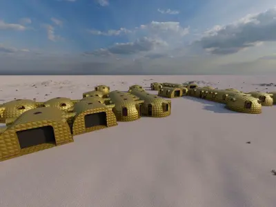  Synergistic Martian Dwellings - Regional Ecosystem Integration 3D model