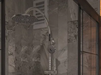 FULL SHOWER SET SCENE 1 CORONA-VRAY Low-poly 3D model