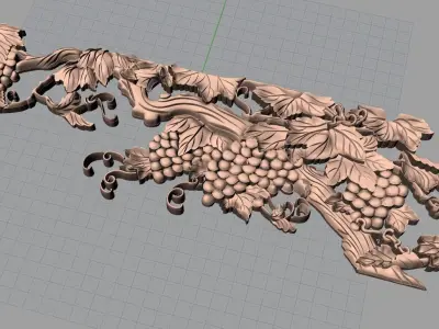 Artcam Aspire grape 3D relief models  STL file used for CNC E615 3D model