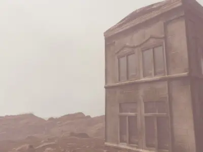 Old mossy Building  Low-poly 3D model