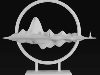 Tibetan mountain table lamp 3D model