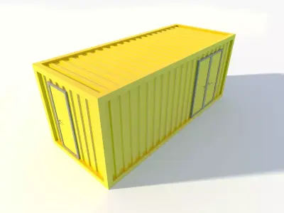 Shipping Container with Doors Low-poly 3D model