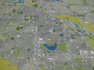 Fort Collins  Low-poly 3D model