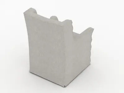 Grey Fabric Armchair 3D model purchase