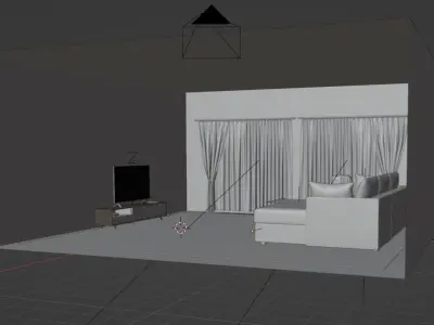 4k Living room - 3d model Free 3D model
