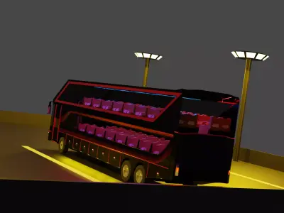 Futuristic Double-Decker Luxury Bus 3D model