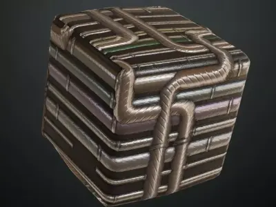 Simple Sci-fi Pipes PBR Seamless Texture