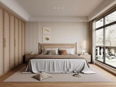 Japandi Master Bedroom 3D model