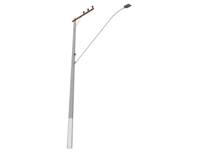 Concrete Lamp Post - Light Pole - Light Post - Street Light 45 3D model