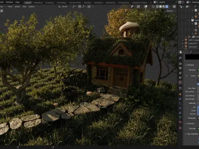 Tiny house in the wood Free 3D model