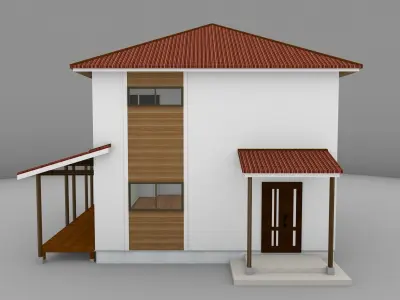 House model for background 05 Low-poly 3D model