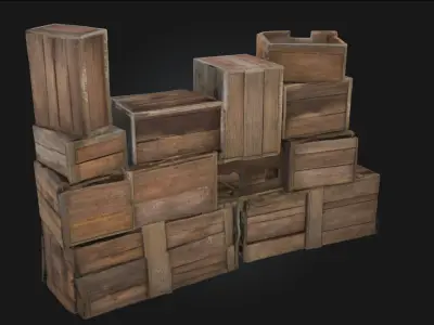 Crates Collection  Versatile Storage Solutions 3D model