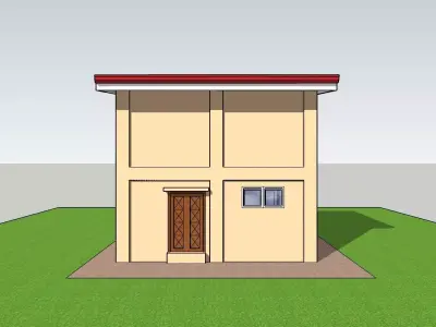 2nd Storey semi-bungalo residential house 3D print model