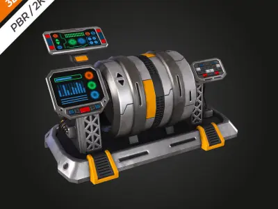 SCI-FI Generator Low-poly 3D model
