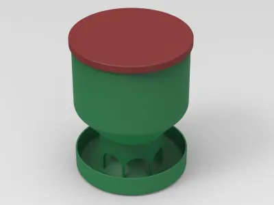 Baby Quail Birds Dry Food Feeder 3D print model