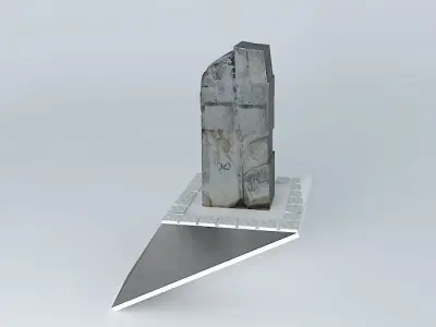 Top piece of concrete with light 3D model