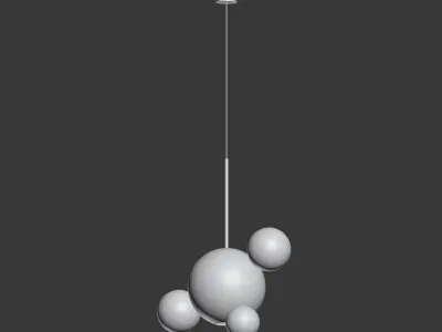 Suspension Light Giopato Coombes Bolle 4 Lamp Set 3D model
