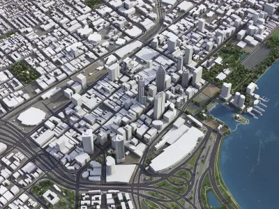 Perth - 3D City Model Low-poly 3D model