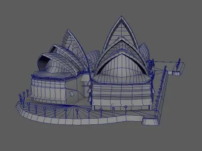 Sydney opera house  poly and model optimized already Low-poly 3D model
