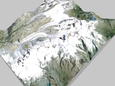 Mountain landscape Monte Rosa Gletscher Zermatt Switzerland 3D model