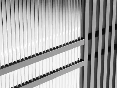 Partition set of three metal door panels 3D model