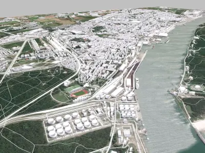 Cityscape Klaipeda Lithuania 3D model