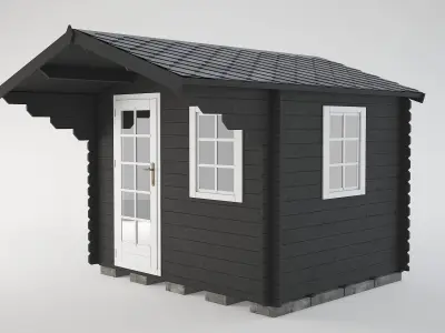 Wooden garden shed3 3D model
