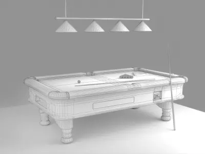 Pool table worn out Low-poly 3D model