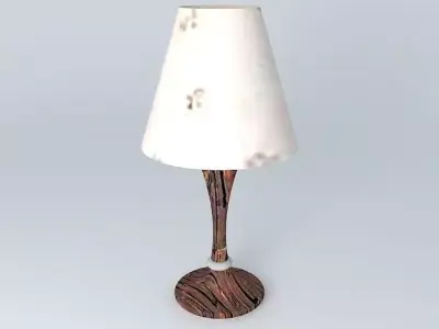 lamp wooden table with shade Free 3D model purchase