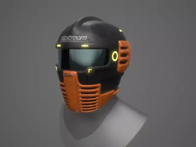 Futuristic Sci-Fi Motorcycle Helmet Low-poly 3D model