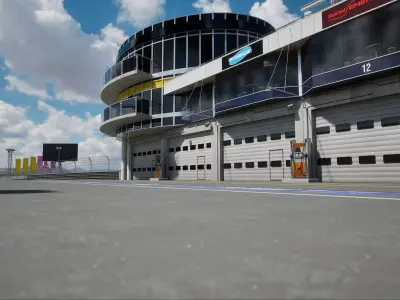 Nurburgring Racetrack Pitstopgarages Ending  3D model
