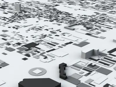 Xian Streets and Buildings 3D model