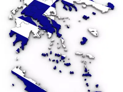 Political Map of Greece 3D model