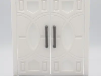 Functional Double Door style 7 multi-color and multi-material 3D print model