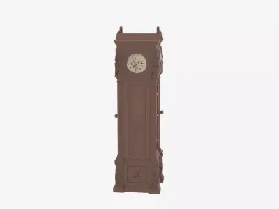 Exquisite 3D Model of Mahogany Grandfather Clock 3D model