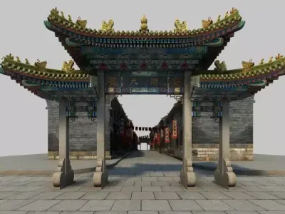 Chinese Creek reed scene 3D model