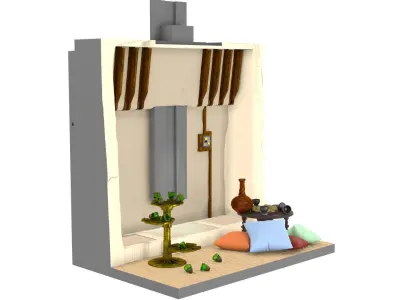 Jabbas Trophy Room Small 1-18 scale Hasbro Kenner 3D print model