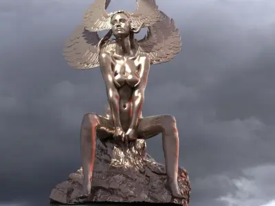 Egyptian goddess Art sculpture   3D model