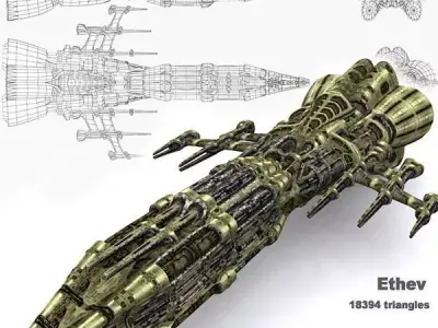 3DRT - Sci-Fi Norad Battleship - Ethev Low-poly 3D model