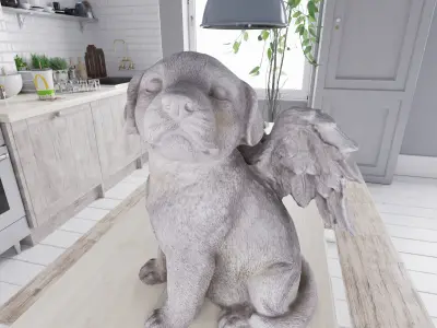 Dog Angel Photorealistic  PBR Low-poly 3D model