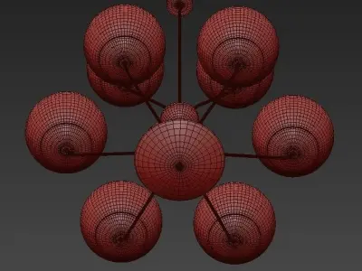 BALLROOM chandelier with glass globes 3D model