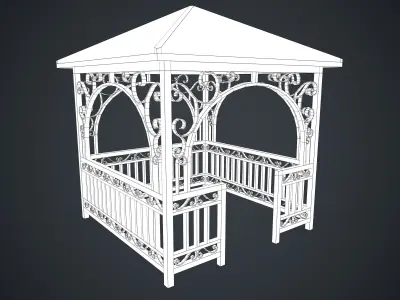 Alcove White New Low-poly 3D model
