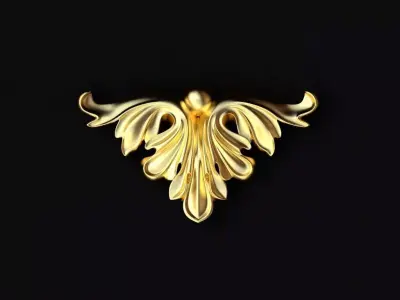 dekor ornate gold brooch Free 3D model