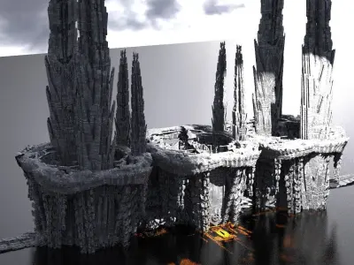 Energy Spiral Fusion Core Towers Kit bash 7  3D model