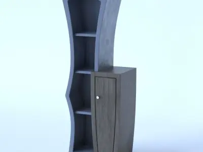 Cupboard bookcase with two doors 3D model
