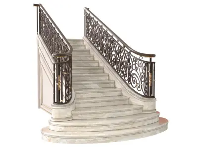 Classic interior marble staircase 3D model