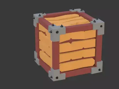 Box LowPoly 3dmodel free for games Texture