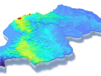 Rwanda Terrain Country 3D model
