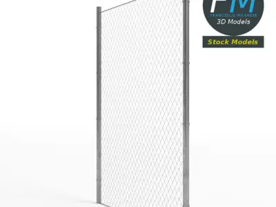 Wire fence module 3D model
